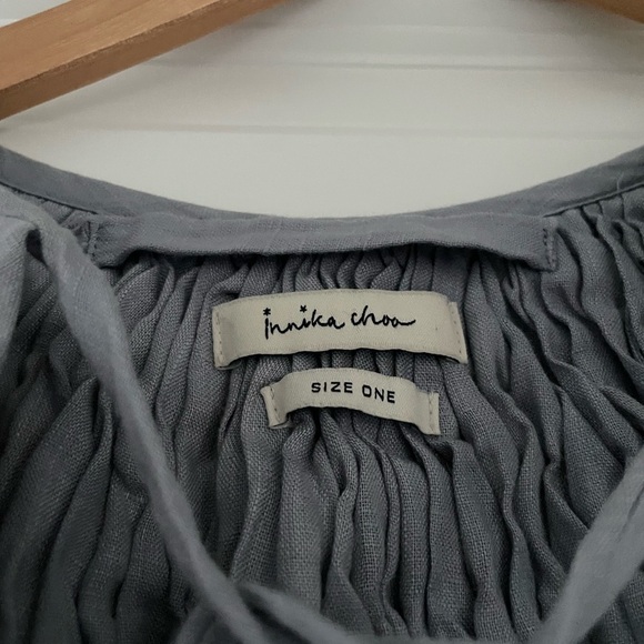 Innika Choo Smocked Floral Embroidered Eyelet Linen Dress - Picture 5 of 10